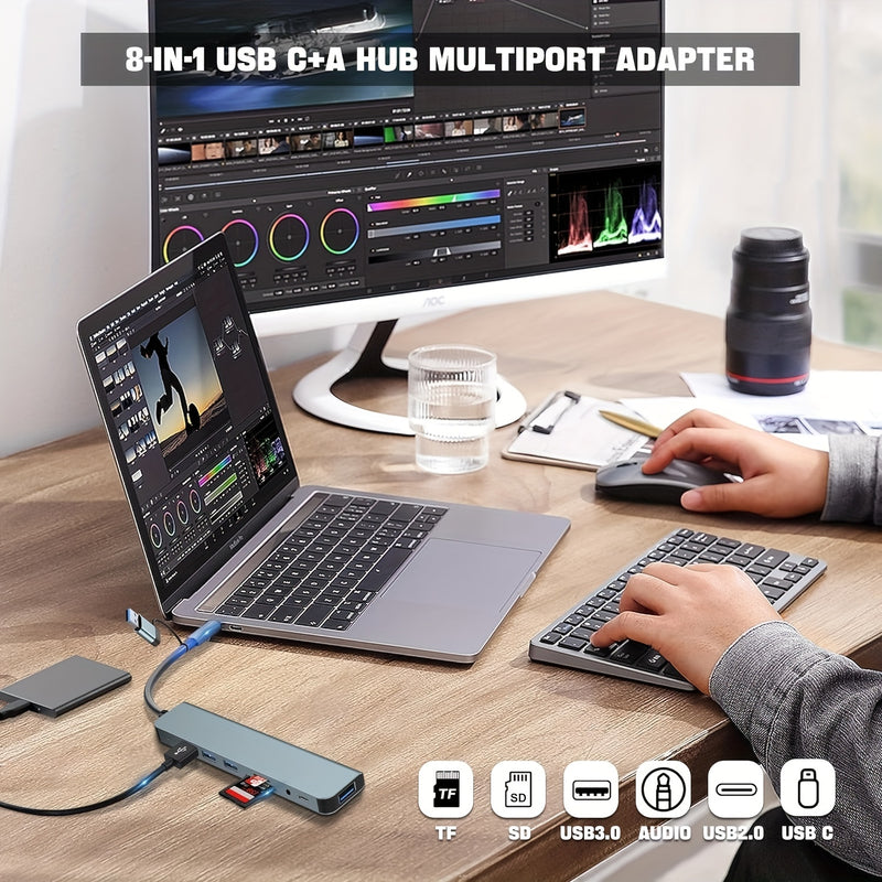 Hub USB C Divisor USB 7 em 1 Extensor