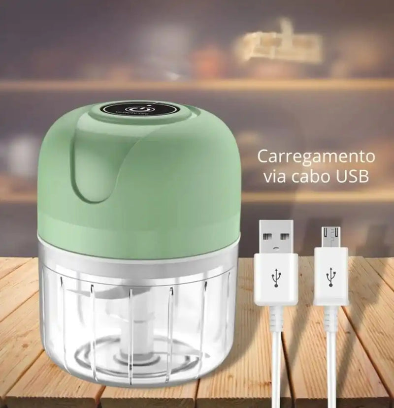 Mini Processador Elétrico: Praticidade Recarregável USB Magia de Ofertas