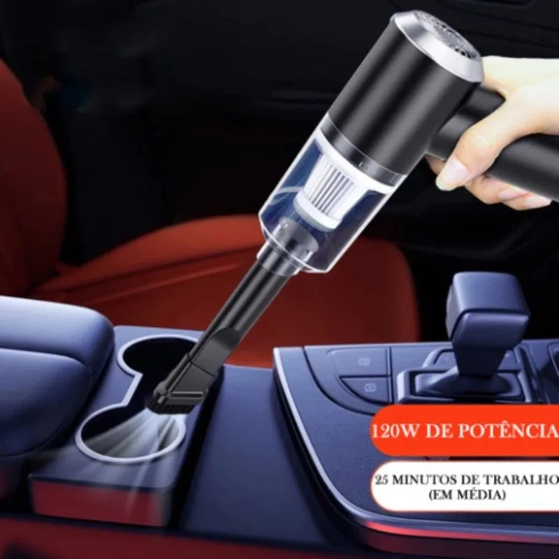 Mini Aspirador De Pó Automotivo Profissional 6000PA 120W Alta Limpeza Sem Fio Recarregável para carro Magia de Ofertas