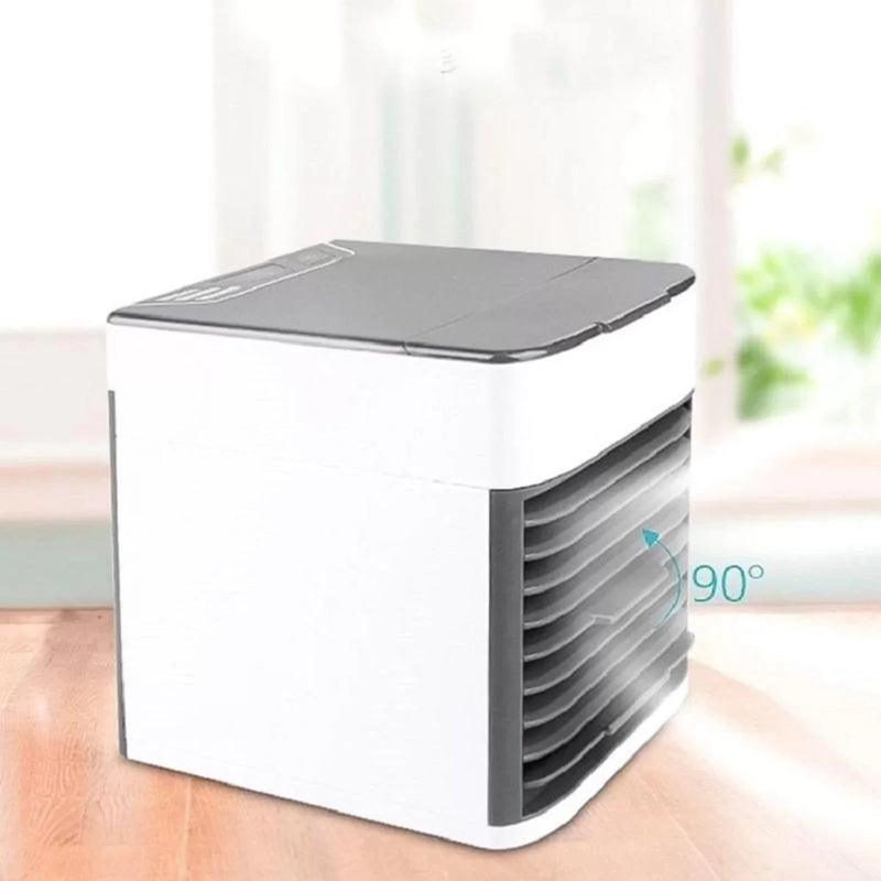 Mini Ar Condicionado Portátil Cooler Umidificador Climatizador Luz Led Clima Artic 3 Velocidades Refrigerador Pessoal - Magia de Ofertas