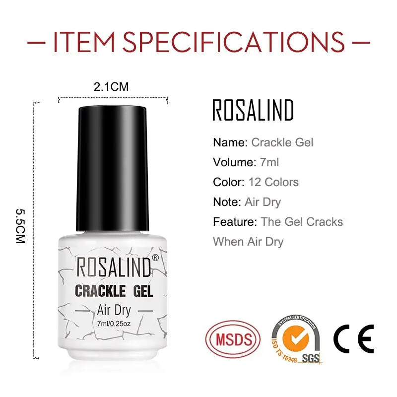 Esmalte de Unha Gel Rosalind - Efeito Crackle - Magia de Ofertas