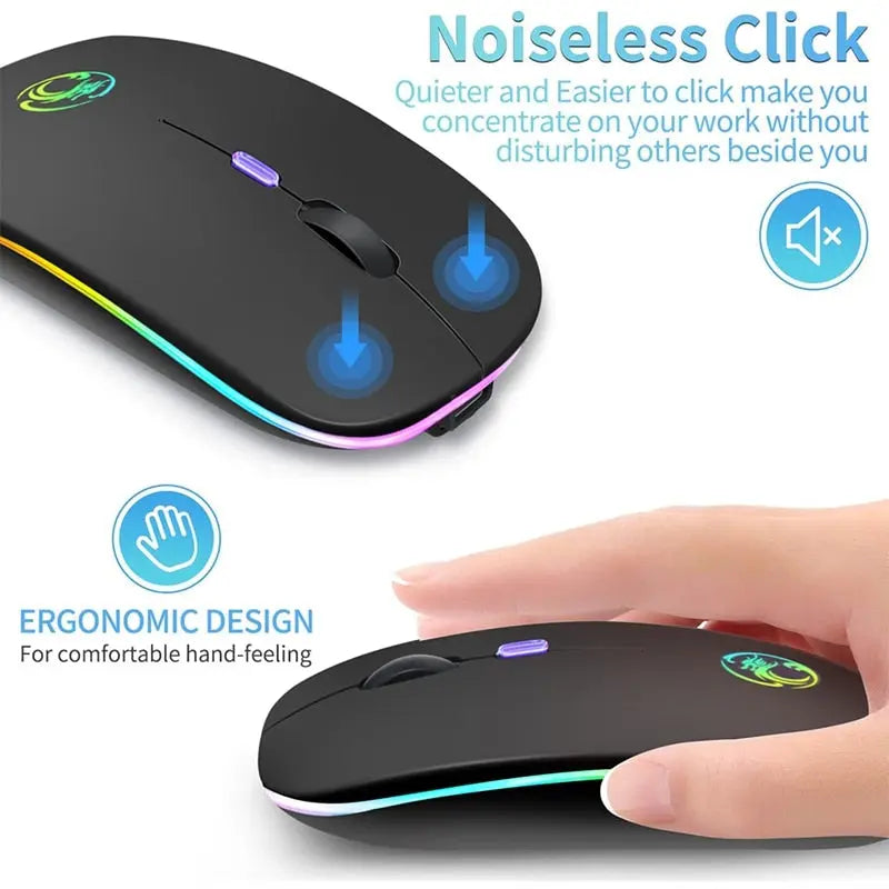 Mouse Wireless Bluetooth RGB Recarregável iMice - Magia de Ofertas