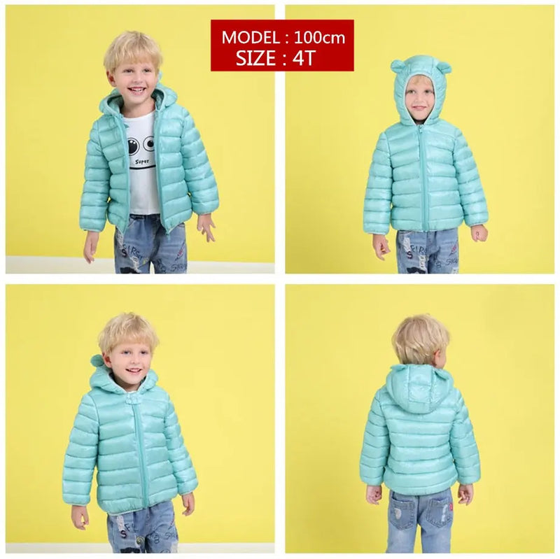 Jaqueta Infantil Puffer com Capuz - Basic Colors - Magia de Ofertas