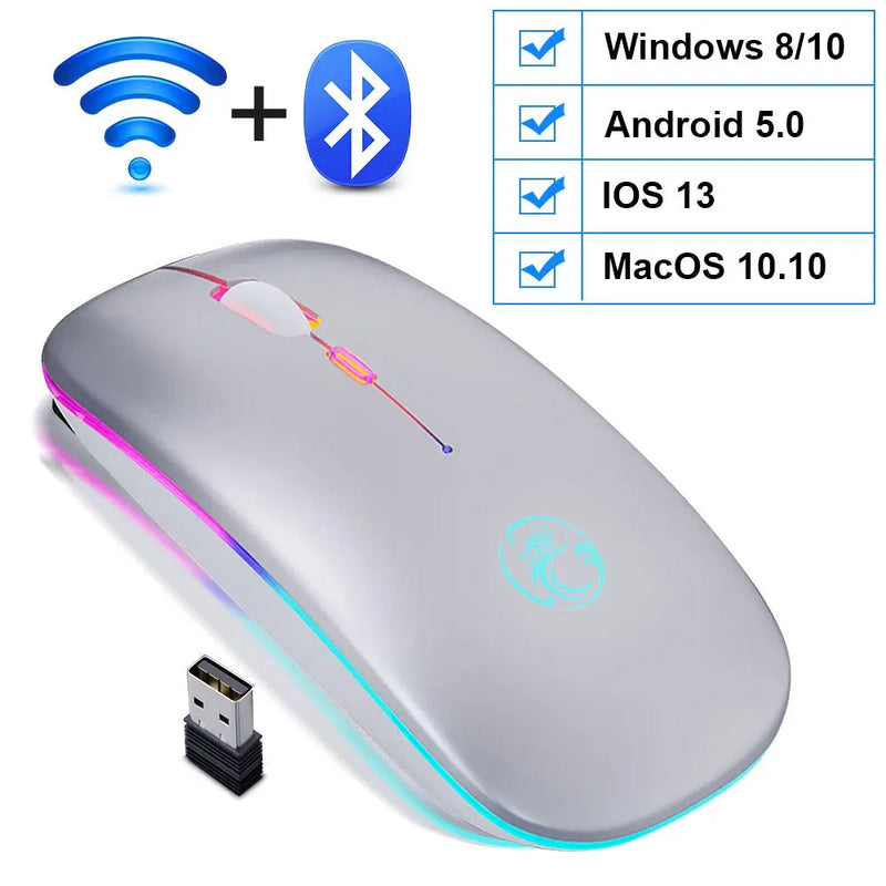 Mouse Wireless Bluetooth RGB Recarregável iMice - Magia de Ofertas