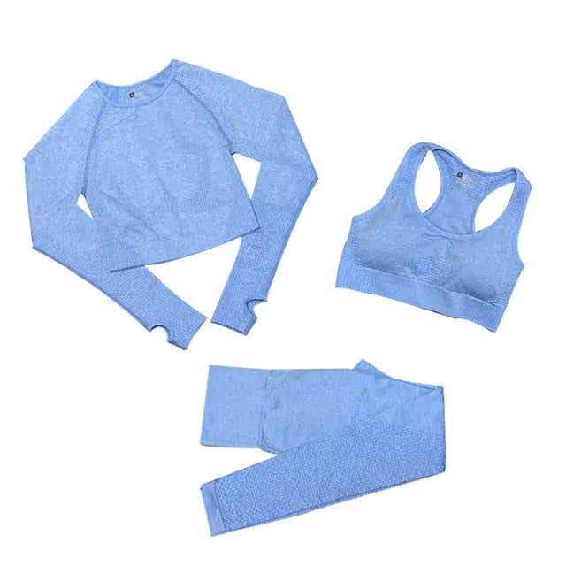 Conjunto Feminino Fitness Yoga - 3 peças - Magia de Ofertas