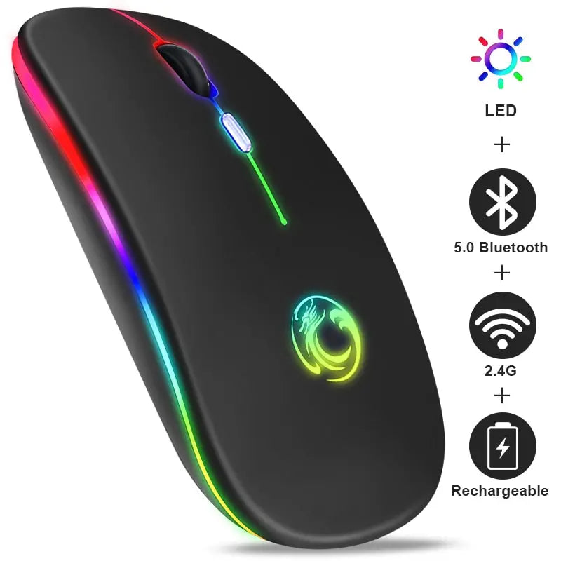 Mouse Wireless Bluetooth RGB Recarregável iMice - Magia de Ofertas