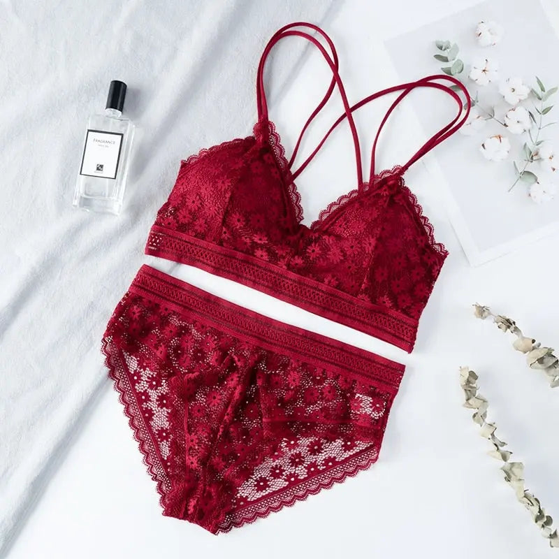 Conjunto Lingerie em Renda Strap - Magia de Ofertas