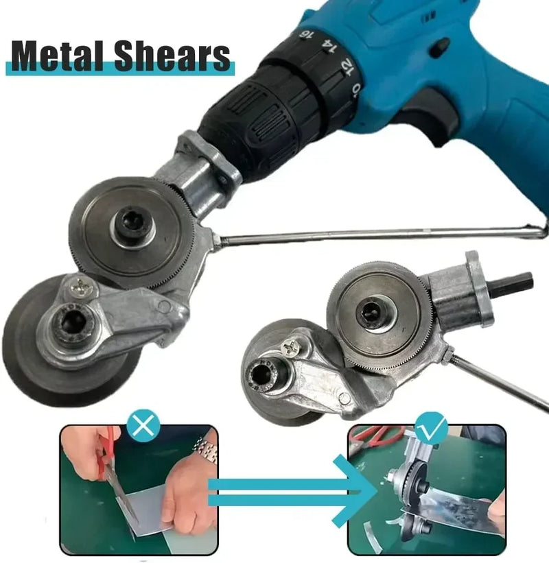 Electric Drill Plate Cutter Metal Sheet Cutter Free Cutting Tool Saw Cutter Plate Punch Scissors Alloy Metal Cutting Accessories Magia de Ofertas