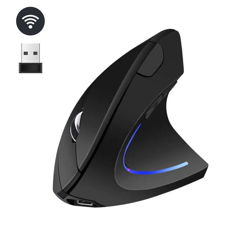 Mouse Vertical Game Mouse Ergonomics 1600DPI PC 2.4G Wireless Laptop Office Mini Game Mouse - Magia de Ofertas