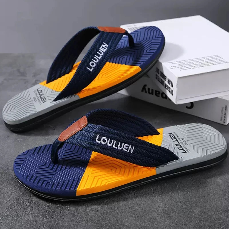 Sandália High Quality Brand Men Flip Flops Summer Beach Flip Flops Men Fashion Breathable Casual Beach Men Slippers Summer Outdoor - Magia de Ofertas