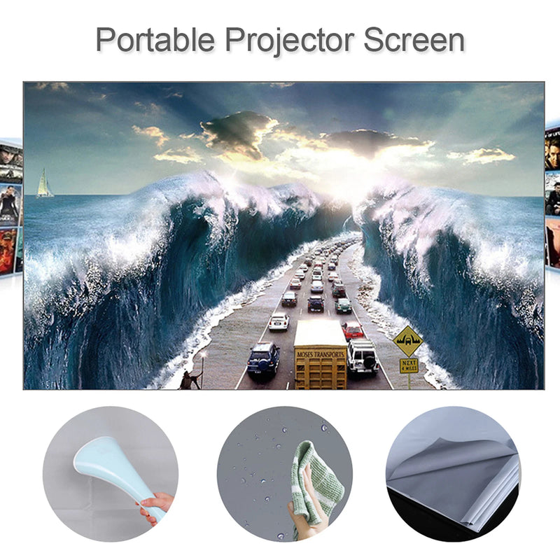 Portable Projector Screen Simple Curtain Anti-Light 60/70/80/100/120 Inches Projection Screens for Home Outdoor Office Projector Magia de Ofertas