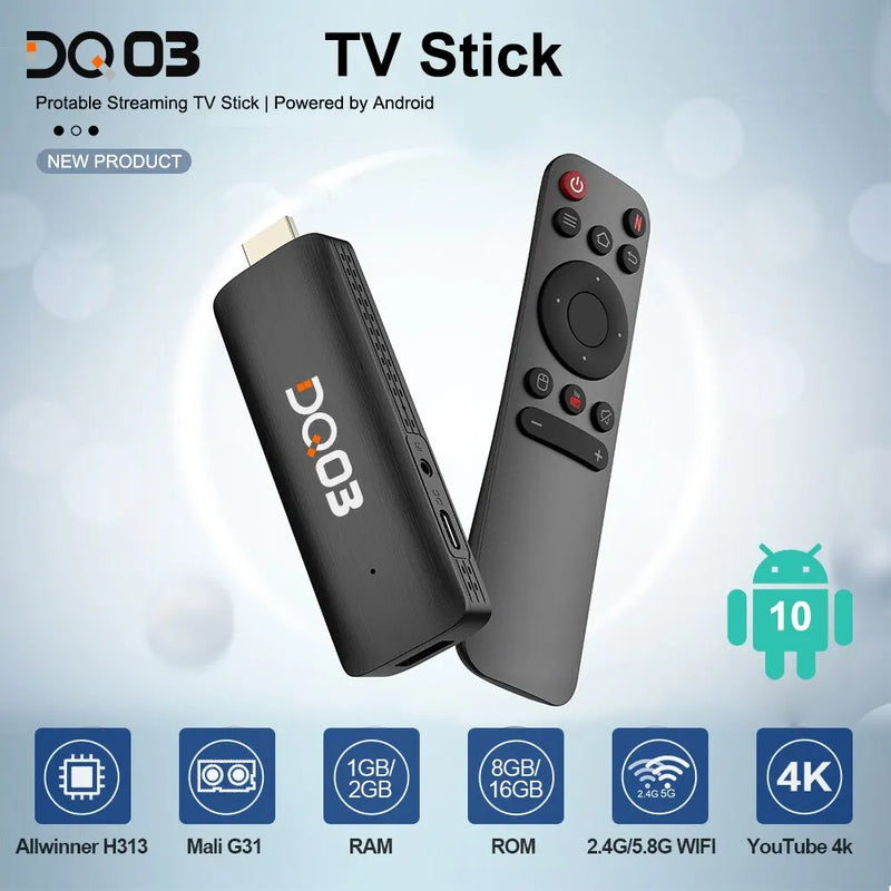 TV Stick Android 10 Quad Core ARM Cortex A53 2GB 16GB Suporte 4K H.265 2.4G&5.8G Magia de Ofertas