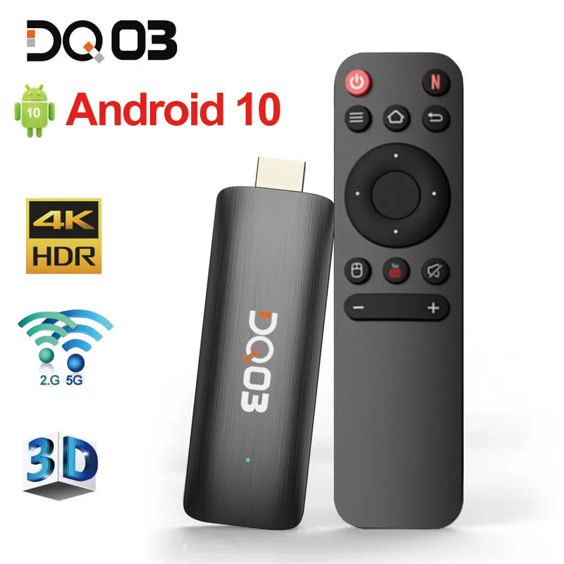 TV Stick Android 10 Quad Core ARM Cortex A53 2GB 16GB Suporte 4K H.265 2.4G&5.8G Magia de Ofertas