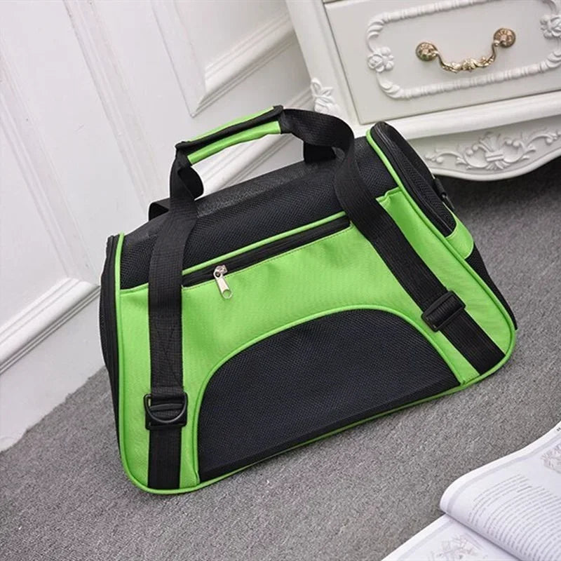 Bolsa transportadora portátil para animais de estimação, bolsa macia rosa para transportar gatos azuis, bolsa de viagem respirável para animais de estimação - Magia de Ofertas