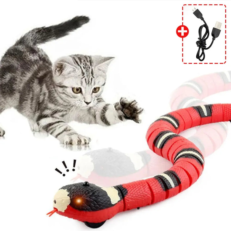 Smart Sensing Cat Toys Interactive Automatic Eletronic Snake Cat Teaser Indoor Play Kitten Toy USB Rechargeable for Cats Kitten Magia de Ofertas