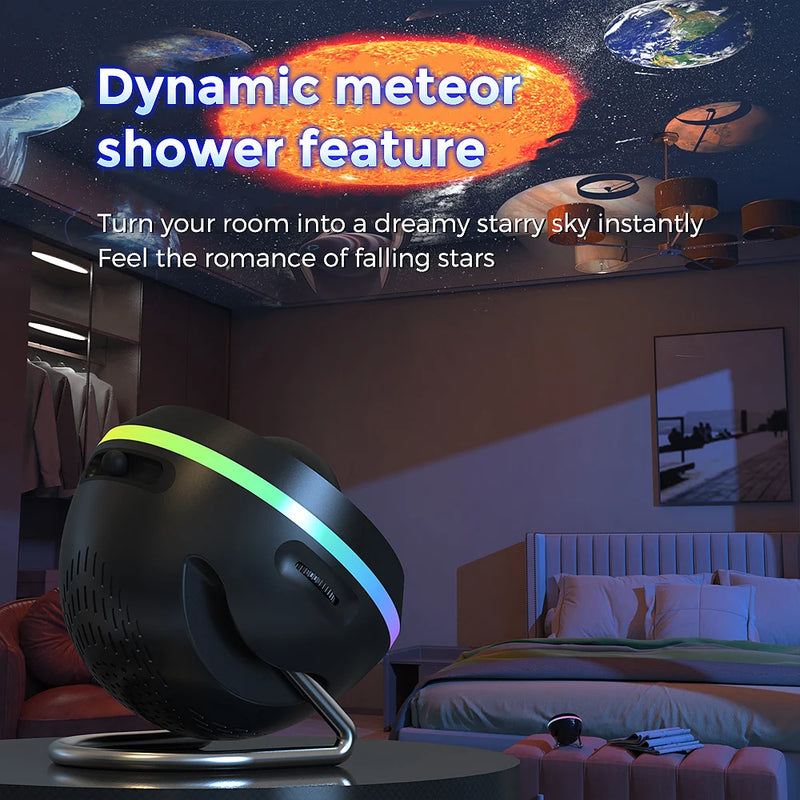 Mexllex Meteor Starry Galaxy Projector Night Light,6 Colorful Effects,Timing Shut-up,Rotary Space Ball Planetarium Lamp for Room Magia de Ofertas