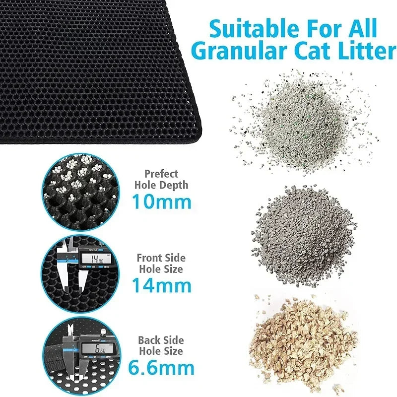 Impermeável dupla camada Pet Litter Mat, caixa de vaso sanitário do gato, areia antiderrapante, tapete lavável, almofada limpa, Pet Clean Supplies - Magia de Ofertas