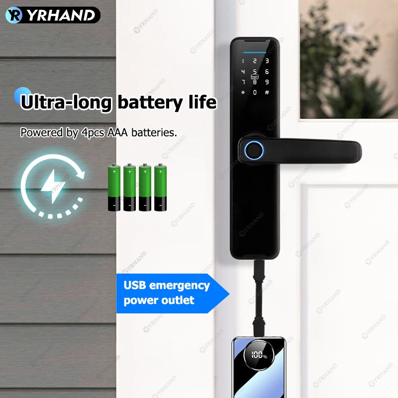 YRHAND Do Brasil Tuya Wifi Biometric Fingerprint fechadura eletronico digital Smart Door Lock Tuya App Unlock From BR Magia de Ofertas