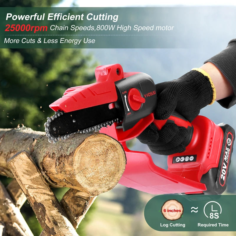 VVOSAI 20V Brushless Chainsaw 6 Inch Mini Electric Saw Cordless Handheld Pruning Saw Portable Wood Cutting Tool MT-Series Magia de Ofertas