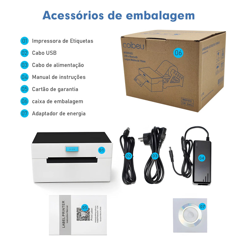 etiquetadora impressora portátil，etiqueta，Ethernet, Bluetooth, WIFI como opções，impressora de etiquetas，rotuladora etiquetadora - Magia de Ofertas