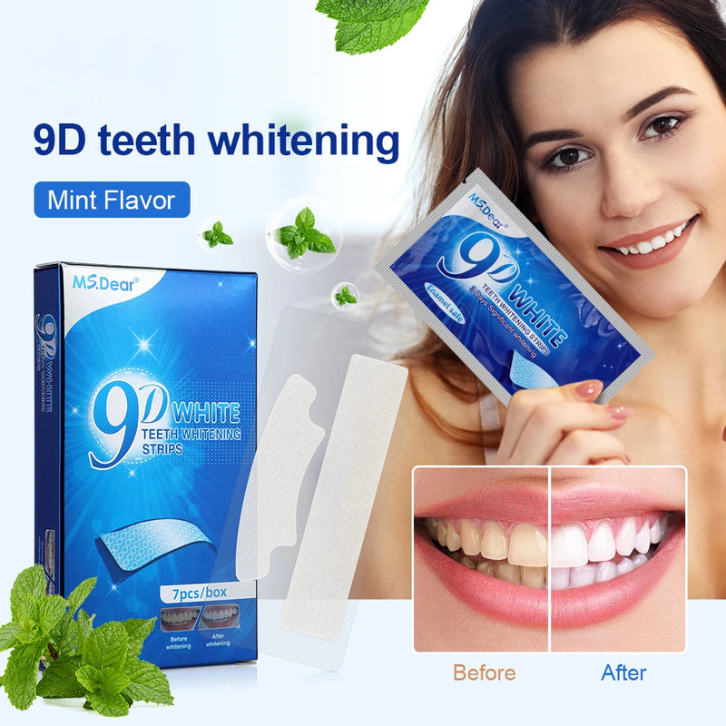 9D Gel Teeth Whitening Strips White Tooth Dental kit Oral Hygiene Care Strip for false Teeth Veneers Dentist Seks Whiten Gel Magia de Ofertas