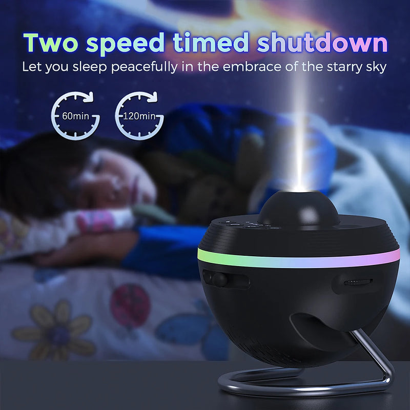 Mexllex Meteor Starry Galaxy Projector Night Light,6 Colorful Effects,Timing Shut-up,Rotary Space Ball Planetarium Lamp for Room Magia de Ofertas