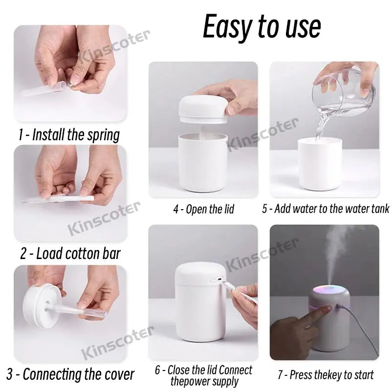 300ml H2O Air Humidifier Portable Mini USB Aroma Diffuser With Cool Mist For Bedroom Home Car Plants Purifier Humificador Magia de Ofertas