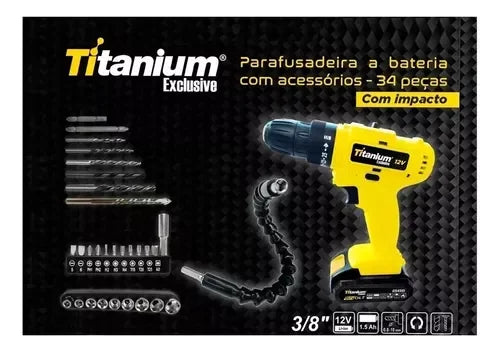 Furadeira 12v Bivolt 3/8'' + 34 Peças Chaves de Fenda para Ferramentas Elétricas - Magia de Ofertas