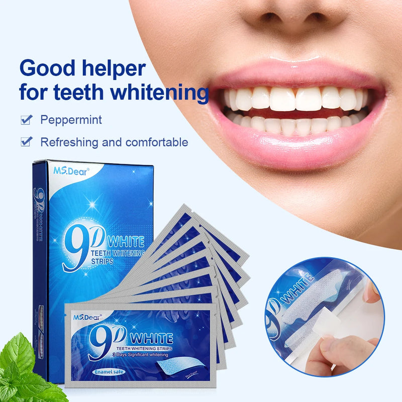 9D Gel Teeth Whitening Strips White Tooth Dental kit Oral Hygiene Care Strip for false Teeth Veneers Dentist Seks Whiten Gel Magia de Ofertas