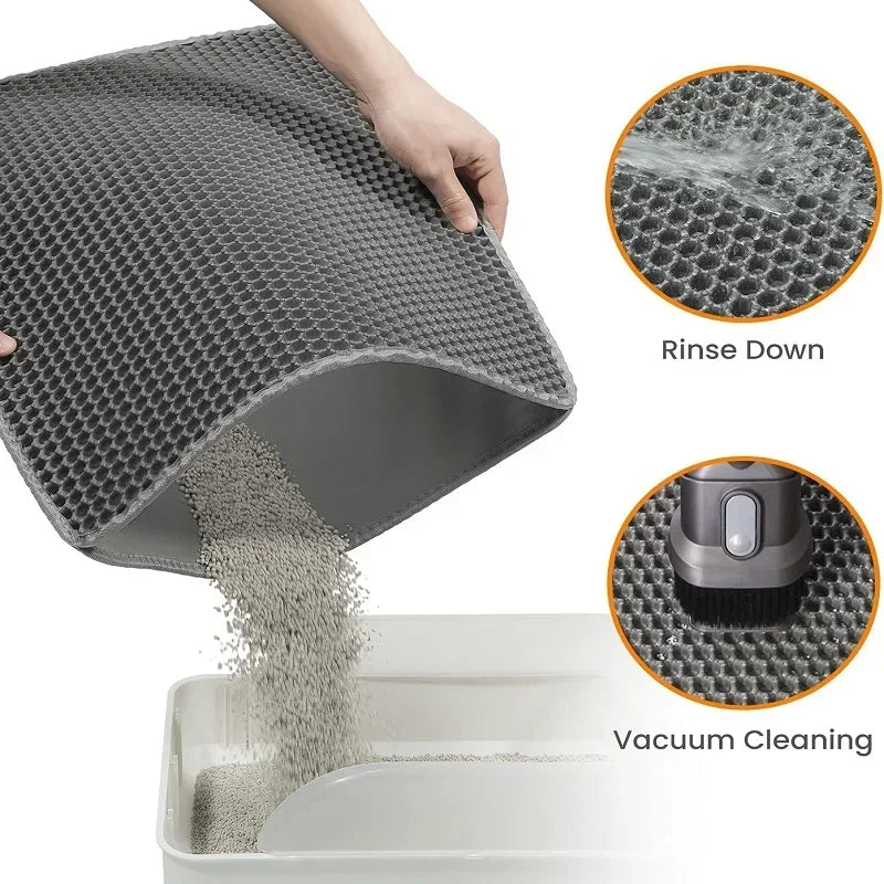 Impermeável dupla camada Pet Litter Mat, caixa de vaso sanitário do gato, areia antiderrapante, tapete lavável, almofada limpa, Pet Clean Supplies - Magia de Ofertas