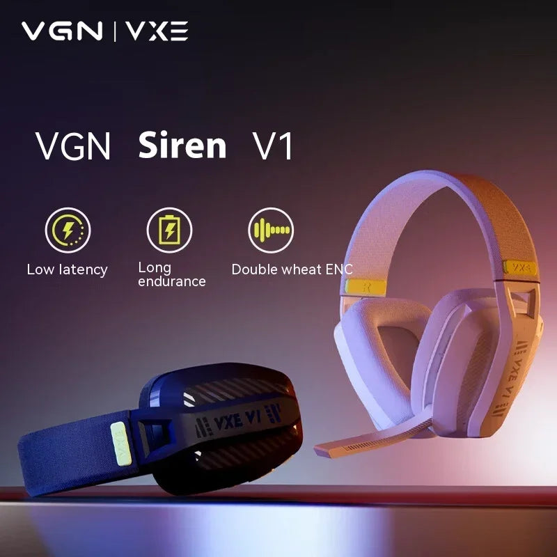 VGN VXE New Siren V1 Dual Mode Wireless Bluetooth Headset FPS Gamer Headset Low Latency Lightweight PC E-sports Gaming Earphone - Magia de Ofertas