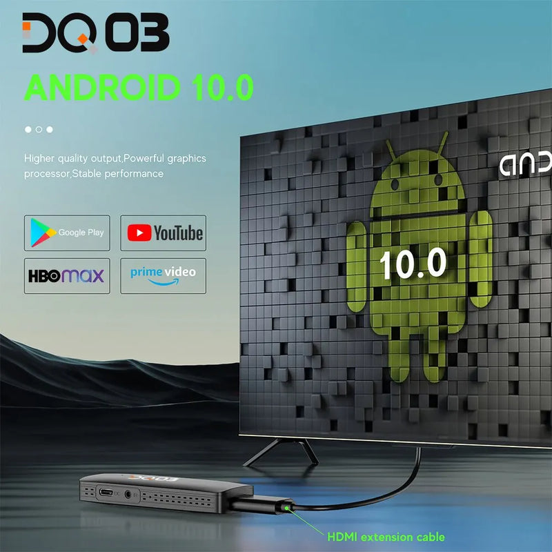 TV Stick Android 10 Quad Core ARM Cortex A53 2GB 16GB Suporte 4K H.265 2.4G&5.8G Magia de Ofertas