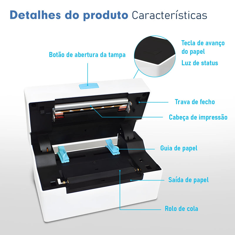 etiquetadora impressora portátil，etiqueta，Ethernet, Bluetooth, WIFI como opções，impressora de etiquetas，rotuladora etiquetadora - Magia de Ofertas