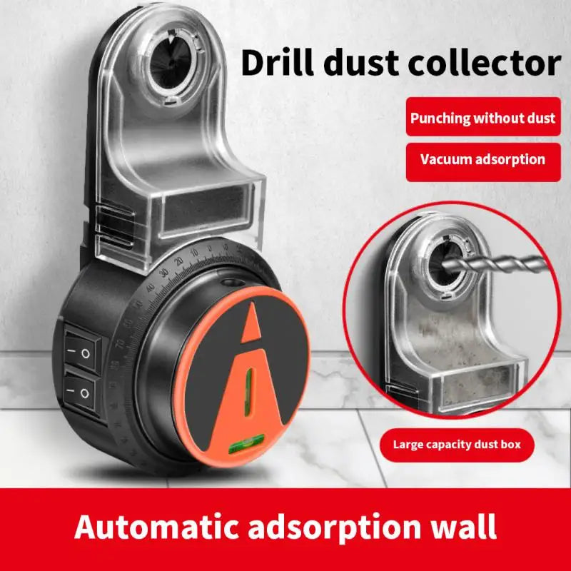 2022 2 In 1 Electric Drilling Dust Collector Laser Level Wall Electric Suction Vacuum Drill Dust Collector Dust Cleaning Tool Magia de Ofertas