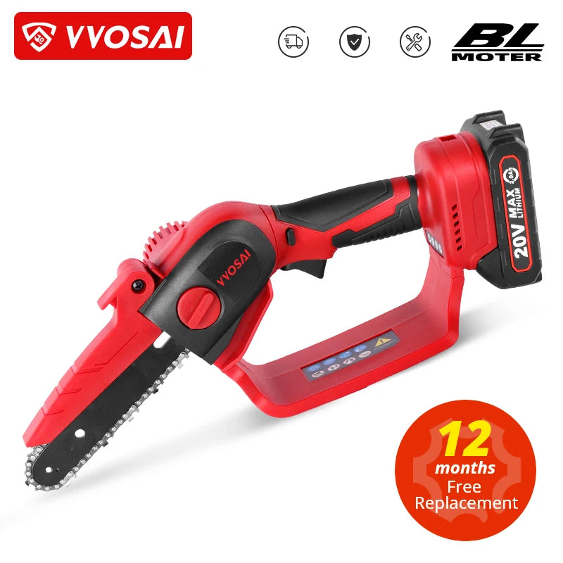 VVOSAI 20V Brushless Chainsaw 6 Inch Mini Electric Saw Cordless Handheld Pruning Saw Portable Wood Cutting Tool MT-Series Magia de Ofertas