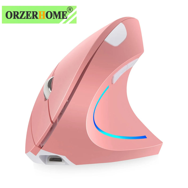 Mouse Pink Vertical Computer Mouse RGB Cute Mice Ergonomic ORZERHOME Rechargeable Wireless Gamesr Gaming Mause for PC Laptop - Magia de Ofertas