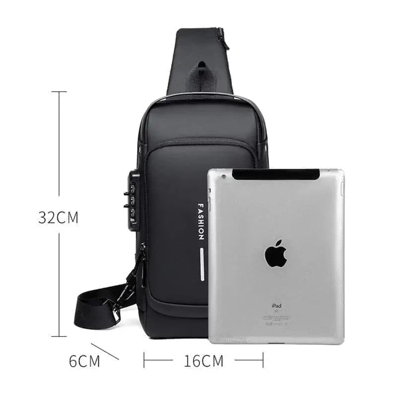 Mochila Anti-Furto com Senha USB Slim Bag - Magia de Ofertas