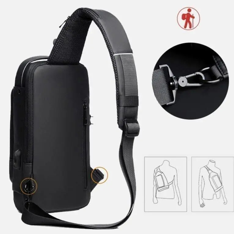 Mochila Anti-Furto com Senha USB Slim Bag - Magia de Ofertas