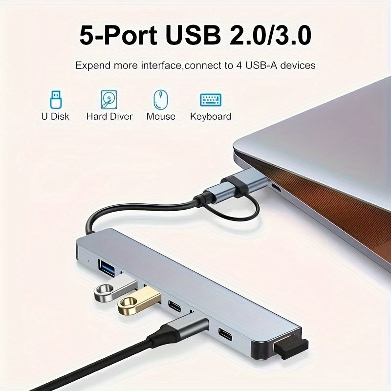 Hub USB C Divisor USB 7 em 1 Extensor