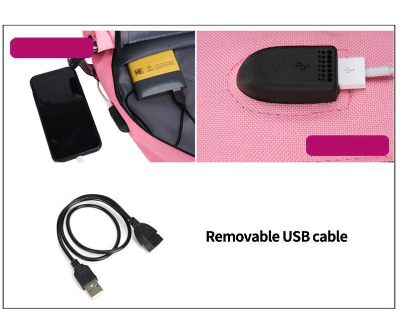 Mochila Feminina com Entrada USB e Trava Anti-Roubo - Magia de Ofertas