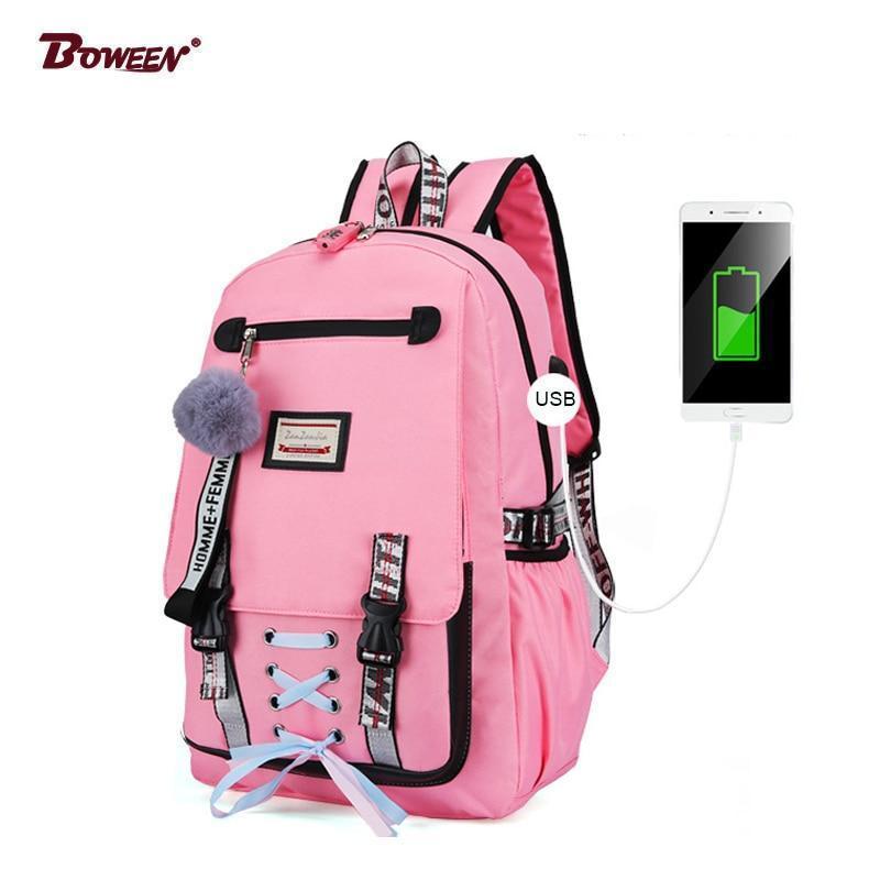 Mochila Feminina com Entrada USB e Trava Anti-Roubo - Magia de Ofertas