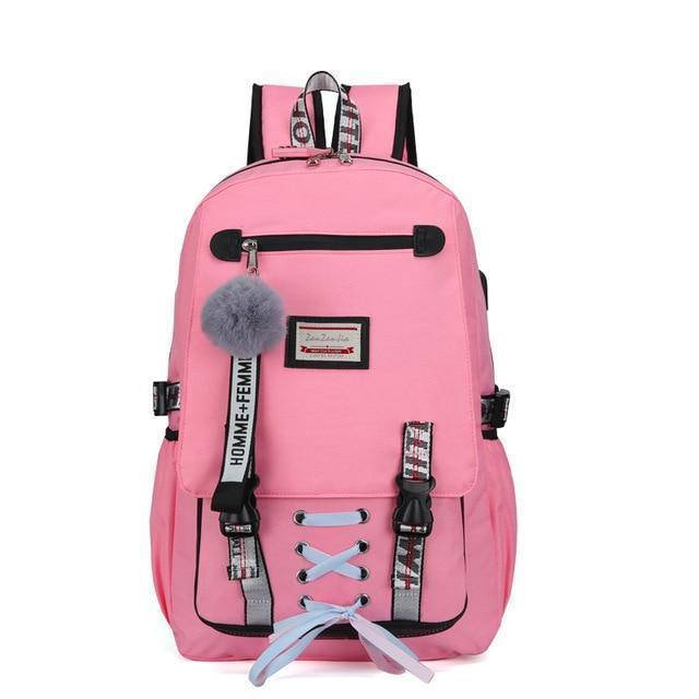 Mochila Feminina com Entrada USB e Trava Anti-Roubo - Magia de Ofertas